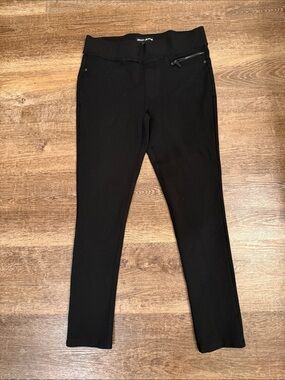 DKNY Black Ponte Skinny Pants with Zip Pocket